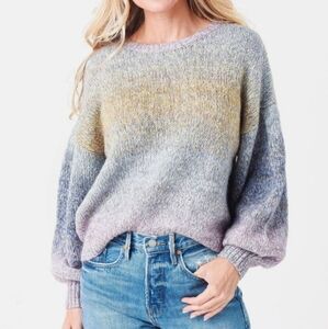 Z Supply Women's XL Kersa Ombre Sweater Wool Blend Crew Neck Relaxed Fit